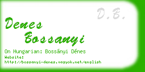 denes bossanyi business card