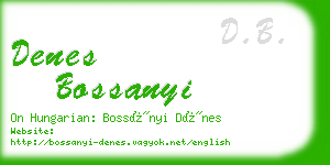 denes bossanyi business card